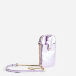 Sac lilas métallisé pour téléphone portable