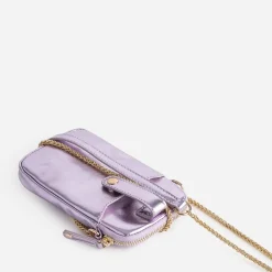 Sac lilas métallisé pour téléphone portable
