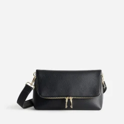Sac noir rabat zippé