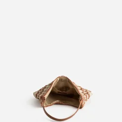 Sac TEXTO beige et brique tressé