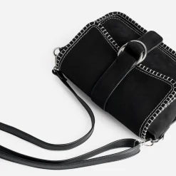 Sac TEXTO noir bi-matière surpiqûres contrastées