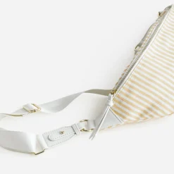 Sac-banane jaune toile motif rayures