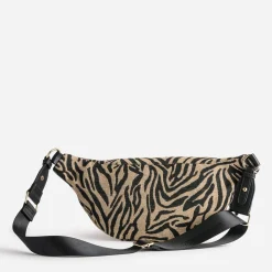 Sac-banane TEXTO beige foncé motif zèbre