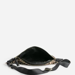 Sac-banane TEXTO beige foncé motif zèbre