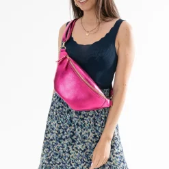 Sac-banane TEXTO fuchsia métallisé