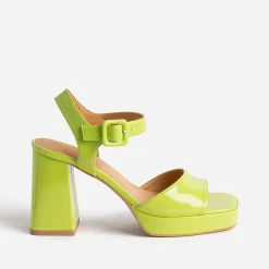 Sandale à plateforme TEXTO vert anis verni