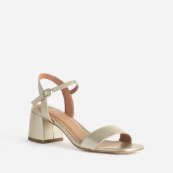 Sandale à talon dorée cuir