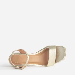Sandale à talon dorée cuir