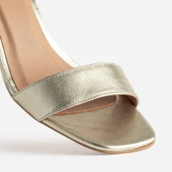 Sandale à talon dorée cuir