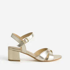 Sandale à talon dorée cuir