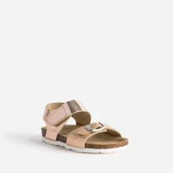 Sandale anatomique BUGGY rose cuivré en cuir