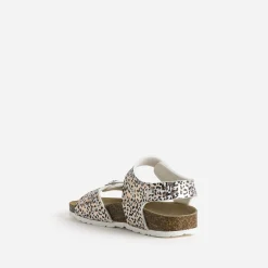 Sandale anatomique BUGGY métallisé motif léopard