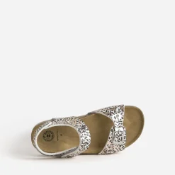 Sandale anatomique BUGGY métallisé motif léopard