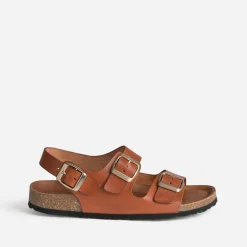 Sandale anatomique cognac cuir