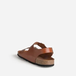 Sandale anatomique cognac cuir