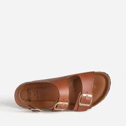Sandale anatomique cognac cuir