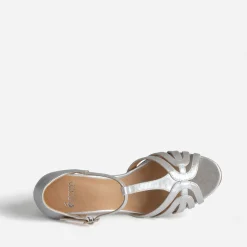 Sandale argentée à talon