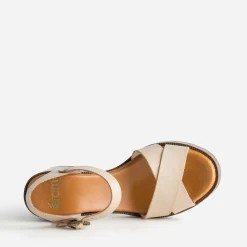 Sandale beige cuir