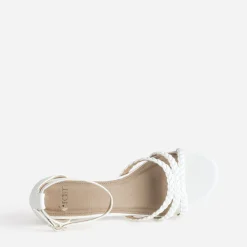 Sandale blanche brides tressées