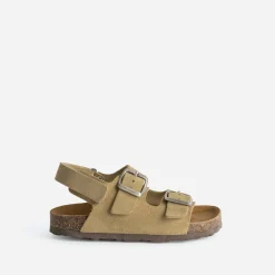 Sandale BUGGY beige cuir velours