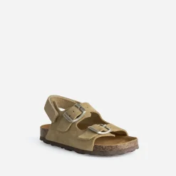 Sandale BUGGY beige cuir velours