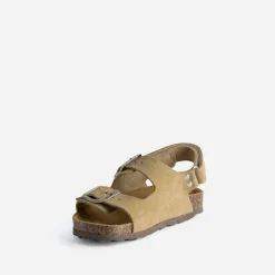 Sandale BUGGY beige cuir velours