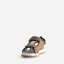 Sandale BUGGY camel et marine à scratchs