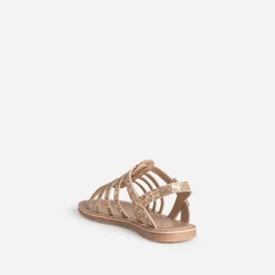 ​Sandale BUGGY dorée cuir effet léopard