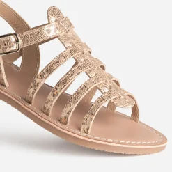 ​Sandale BUGGY dorée cuir effet léopard