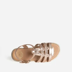 Sandale BUGGY dorée cuir froissé