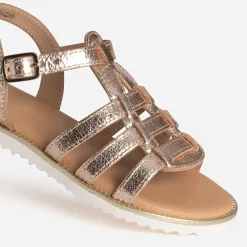 Sandale BUGGY dorée cuir froissé