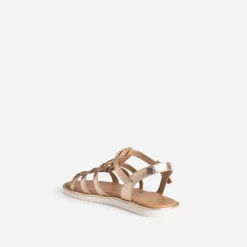 Sandale BUGGY dorée cuir froissé