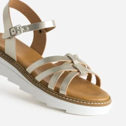 Sandale BUGGY dorée cuir semelle crantée