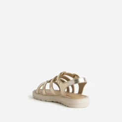 Sandale BUGGY dorée cuir semelle épaisse