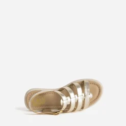 Sandale BUGGY dorée cuir semelle épaisse