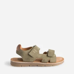 Sandale BUGGY kaki cuir velours