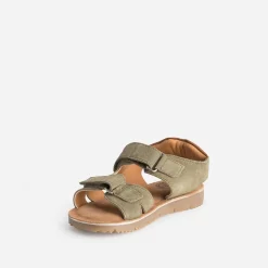 Sandale BUGGY kaki cuir velours