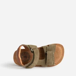 Sandale BUGGY kaki cuir velours