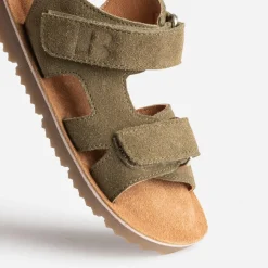 Sandale BUGGY kaki cuir velours