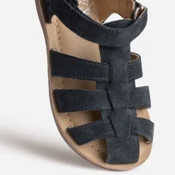 Sandale BUGGY marine cuir velours