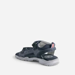 Sandale BUGGY marine en cuir à scratchs