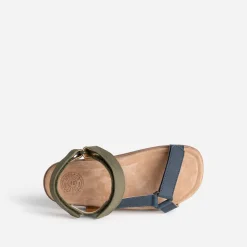 Sandale BUGGY marine et kaki à scratchs