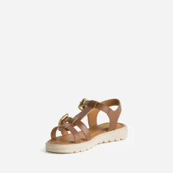 Sandale BUGGY marron cuir semelle épaisse