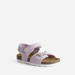 Sandale BUGGY parme cuir velours