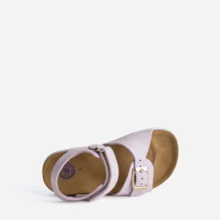 Sandale BUGGY parme cuir velours