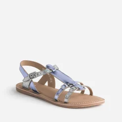 Sandale BUGGY parme métallisé en cuir