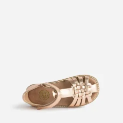 Sandale BUGGY rose cuivré en cuir