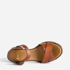 Sandale camel en cuir éco-conçu