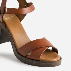 Sandale camel en cuir éco-conçu