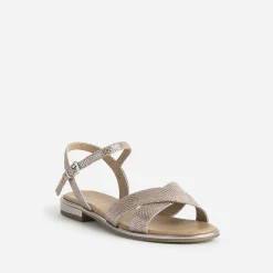 Sandale CAPRICE dorée en cuir effet python